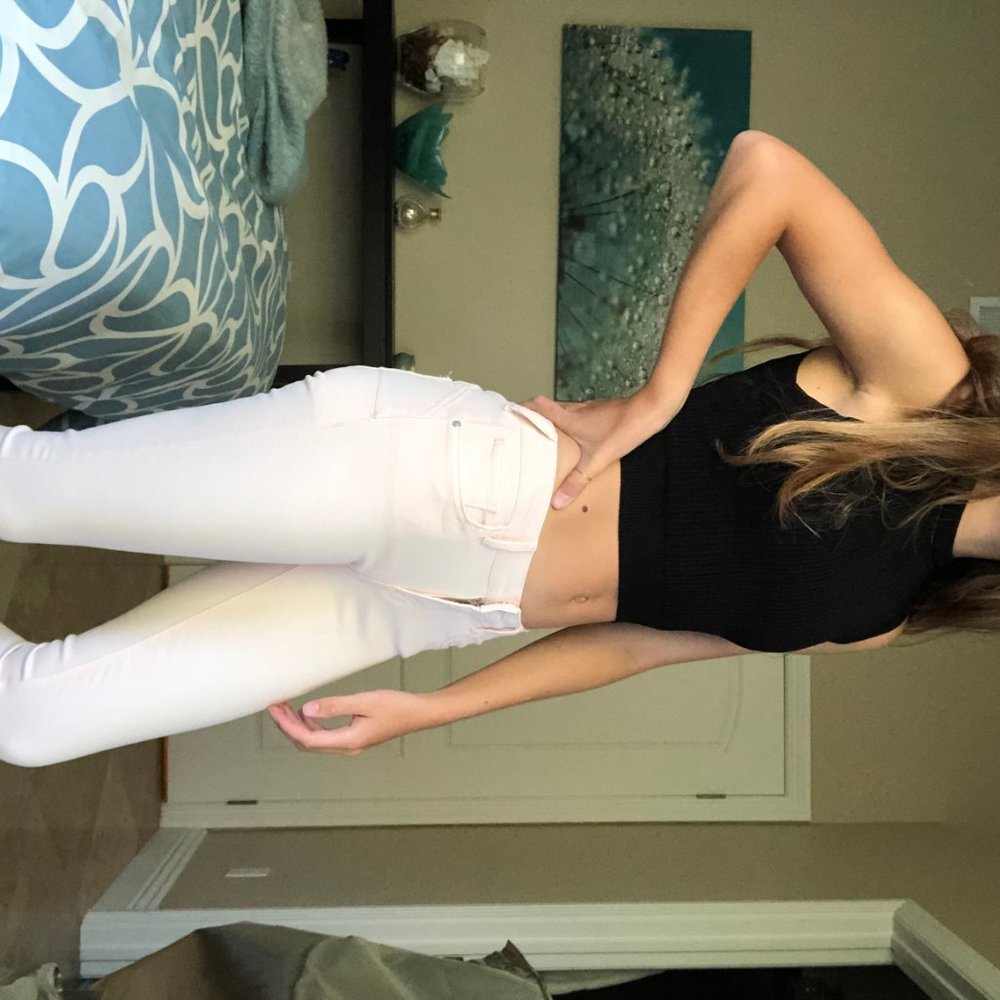 Pink skinny jeans